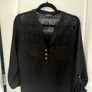 Medium Express Lacy Blouse Long Sleeve